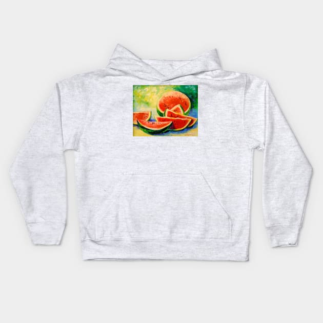 Watermelon Kids Hoodie by OLHADARCHUKART